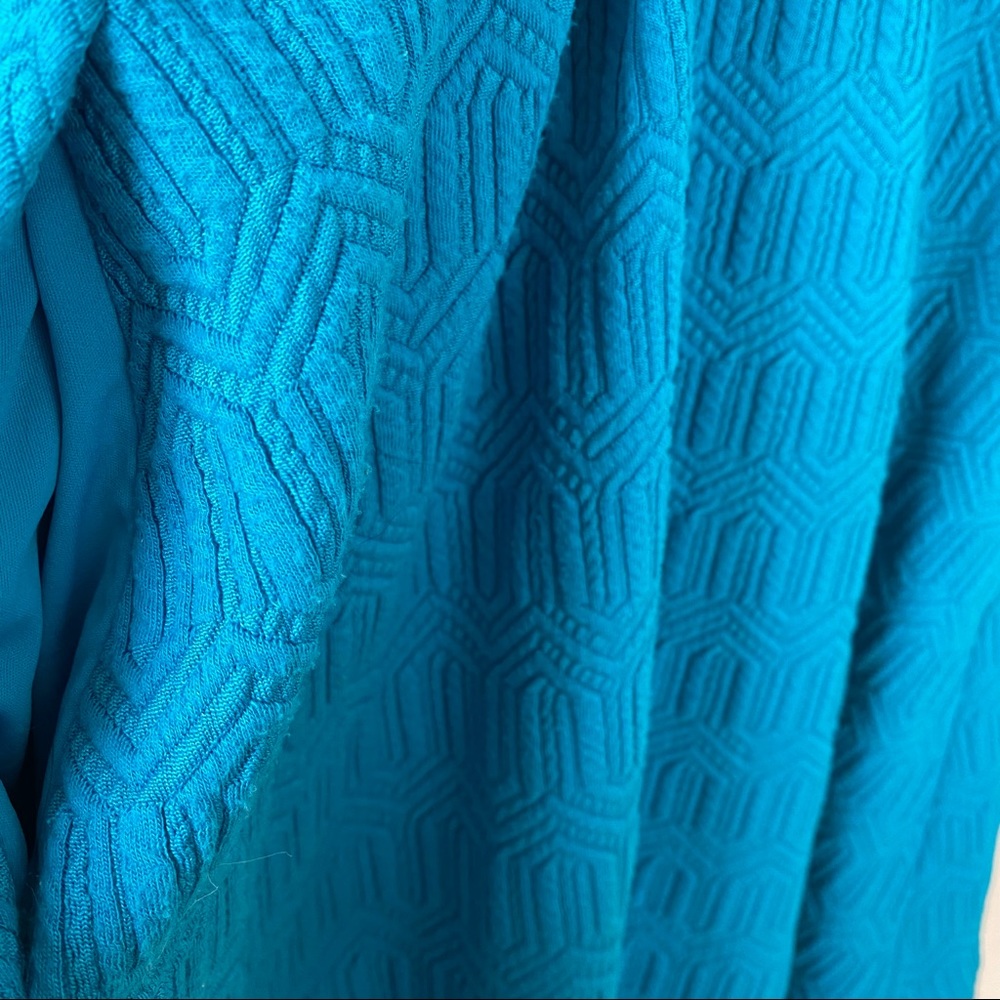 anthropologie leifsdottir coral blue turquoise knit fit and flare dress - Picture 8 of 8